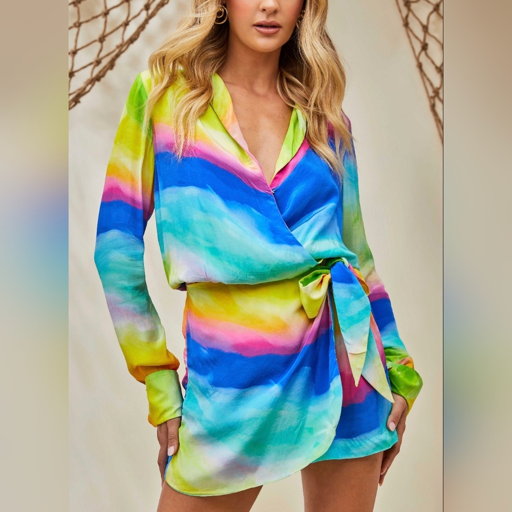 Rococo Sand Multicolor Wrap Shorts - image 1